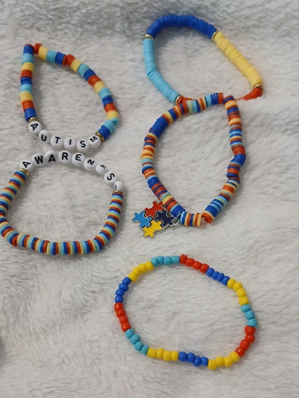 Kids Multicolor Beaded Word Bracelet Set - 